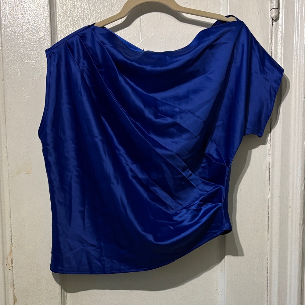 SHEIN Royal Blue Satin Blouse